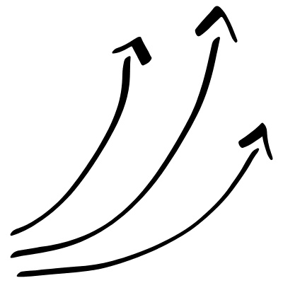 3 Doodle Arrows Curve Element from Arrows (Sketch Style) Set