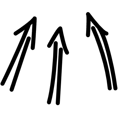 3 Line Arrows Same Direction Element from Arrows (Variable Thickness Style) Set