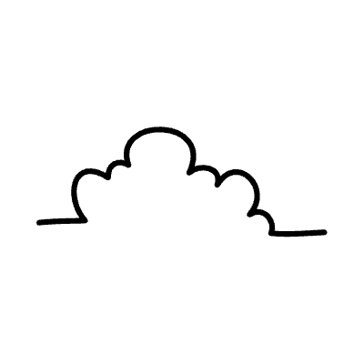 Abstract Cloud Bush Line 2 Element from Scribbles (Variable Thickness Style) Set