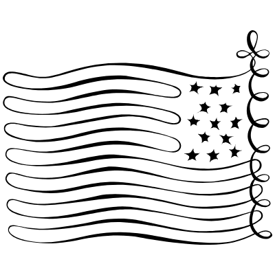 American Flag Element from Flourishes Motifs Set