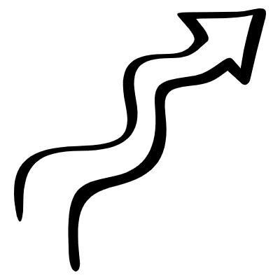 Arrow Open Back Wiggle Element from Arrows (Sketch Style) Set