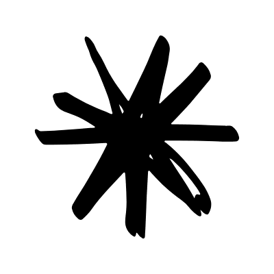 Asterisk Flower Doodle Element from Scribbles (Sketch Style) Set