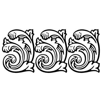 Baskerville Frame Tripple Elements 2 B Element from Baskerville Ornaments Set