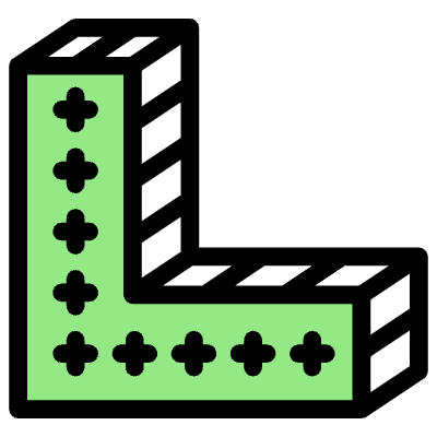 Block L Corner Element from 3D Fun (Texturized) Set