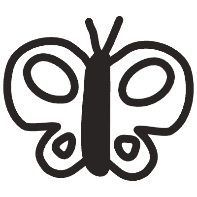 Butterfly Element from Doodles (Monochrome) Set
