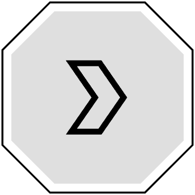 Button Frame Octagon Arrow Thick Element from Cyber GUI Elements Set