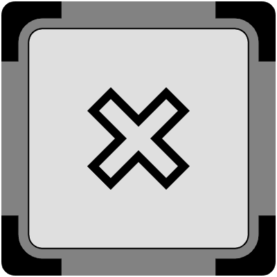 Button Frame Square Delete Thick 3 Element from Cyber GUI Elements Set