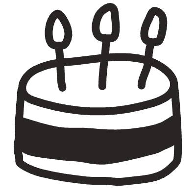 Cake 1 Element from Doodles (Monochrome) Set