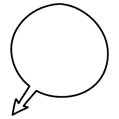 Chat Bubble Arrow Point Non Filled Line Element from Bubbles (Variable Thickness Style) Set