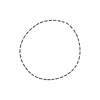 Chat Bubble Circle Plain Dash Non Filled Line Element from Bubbles (Variable Thickness Style) Set