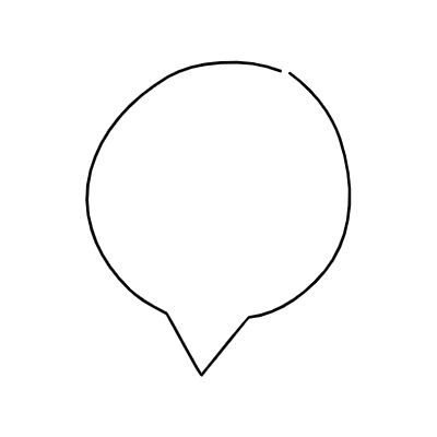 Chat Bubble Circle Point Non Filled Line Element from Bubbles (Variable Thickness Style) Set