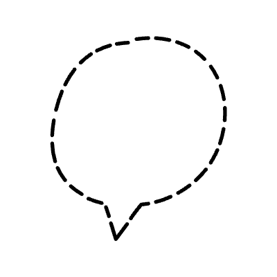 Chat Bubble Circle Small Point Dash Filled Element from Bubbles (Variable Thickness Style) Set