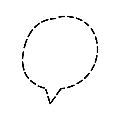Chat Bubble Circle Small Point Dash Non Filled Line Element from Bubbles (Variable Thickness Style) Set