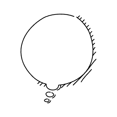 Chat Bubble Circle Thought Shadow Non Filled Line Element from Bubbles (Variable Thickness Style) Set