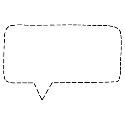 Chat Bubble Horizontal Point Dash Non Filled Line Element from Bubbles (Variable Thickness Style) Set
