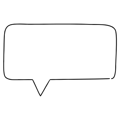 Chat Bubble Horizontal Point Non Filled Line Element from Bubbles (Variable Thickness Style) Set