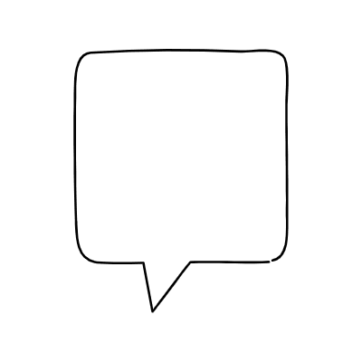 Chat Bubble Square Point Non Filled Line Element from Bubbles (Variable Thickness Style) Set