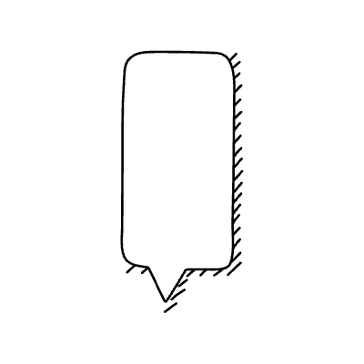 Chat Bubble Vertical Small Point Shadow Non Filled Line Element from Bubbles (Variable Thickness Style) Set