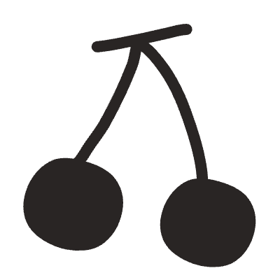 Cherry Fruit Element from Doodles (Monochrome) Set