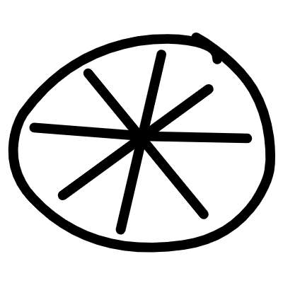 Circle Asterisk Line Element from Scribbles (Variable Thickness Style) Set