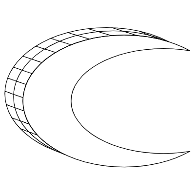 Crescent Moon Element from 3D Motifs (Wireframe) Set