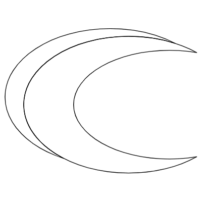 Crescent Moon Element from 3D Motifs (Line) Set