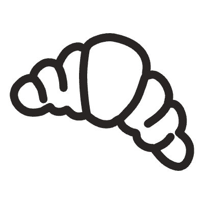 Croissant Element from Doodles (Monochrome) Set