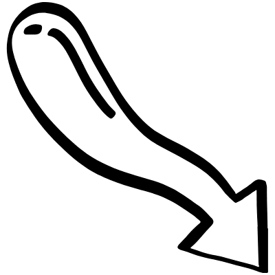 Curvy Chubby Doodle Arrow Element from Arrows (Sketch Style) Set