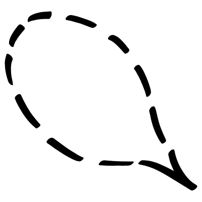 Dashed Chat Bubble Doodle Element from Bubbles (Sketch Style) Set