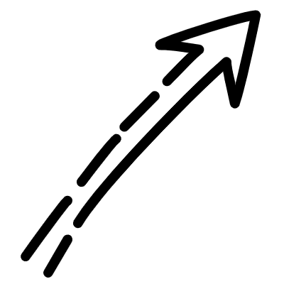 Dashed Outline Arrow Element from Arrows (Variable Thickness Style) Set