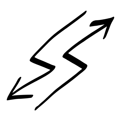 Double Zigzag Arrows Doodle Element from Arrows (Sketch Style) Set