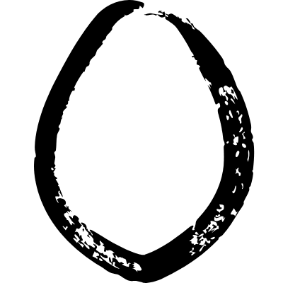 Drop Round Egg Element from Blob Shapes - Outlined Ink Set