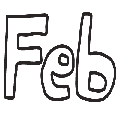 February Element from Doodles (Monochrome) Set