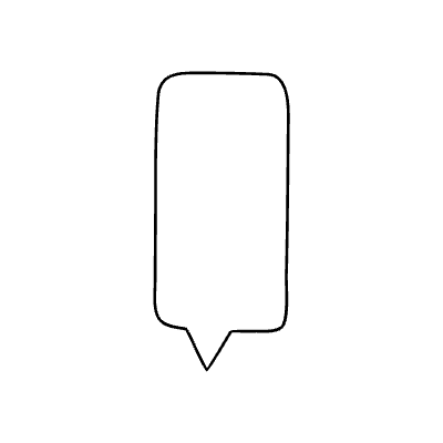 Filled Chat Bubble Vertical Small Point Element from Bubbles (Variable Thickness Style) Set