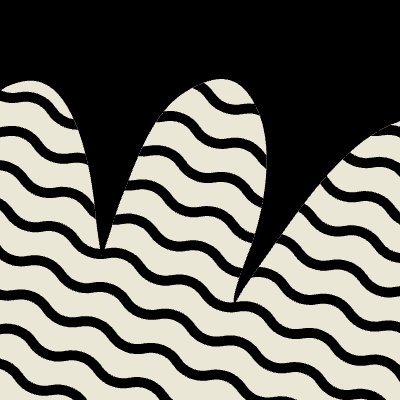 Flower Crop Wave Line Element from Pop Tiles (Monochrome) Set