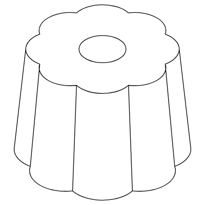 Flower Pudding Element from 3D Motifs (Line) Set