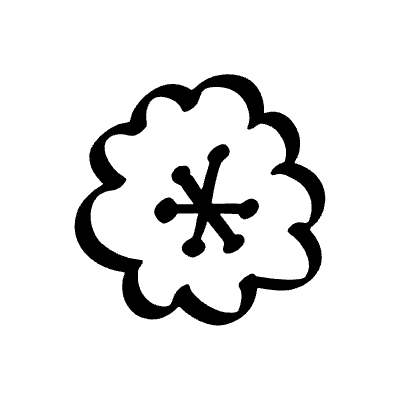 Flower Sticker Doodle Element from Scribbles (Sketch Style) Set