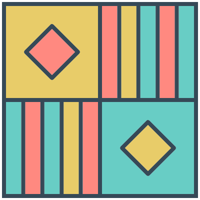 Glasses Stained Mosaic 13 Element from Mosaic Tiles (Colors) Set