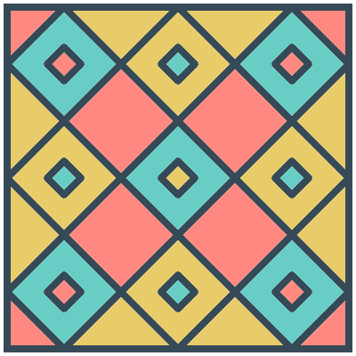 Glasses Stained Mosaic 23 Element from Mosaic Tiles (Colors) Set