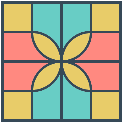 Glasses Stained Mosaic 3 Element from Mosaic Tiles (Colors) Set