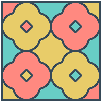 Glasses Stained Mosaic 53 Element from Mosaic Tiles (Colors) Set