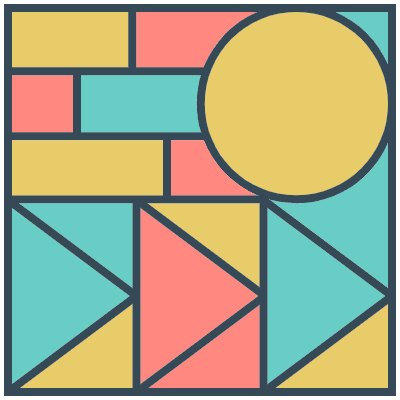 Glasses Stained Mosaic 9 Element from Mosaic Tiles (Colors) Set