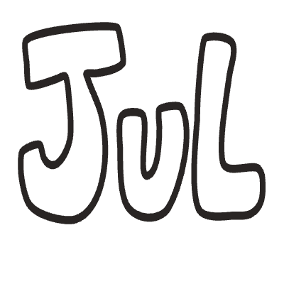July Element from Doodles (Monochrome) Set