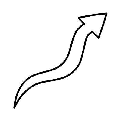 Line Arrow Thick Wiggle 4 Non Filled Element from Arrows (Variable Thickness Style) Set