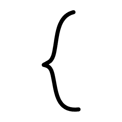Line Braces Curly Left Element from Annotations (Variable Thickness Style) Set