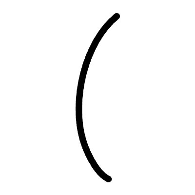 Line Parentheses Round Left Element from Annotations (Variable Thickness Style) Set