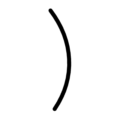 Line Parentheses Round Right Element from Annotations (Variable Thickness Style) Set