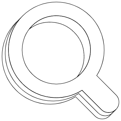 Magnify Glass Circle Element from 3D Motifs (Wireframe) Set