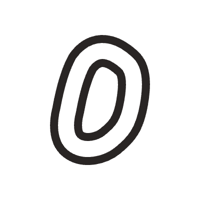 Number 0 2 Element from Doodles (Monochrome) Set