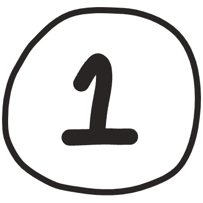 Number 1 1 Element from Doodles (Monochrome) Set